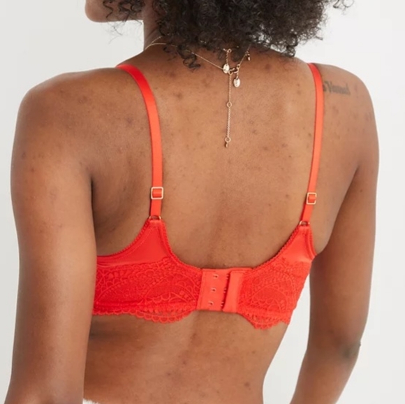 💋AERIE REAL POWER PAISLEY LACE STRAPPY BALCONETTE BRA SIZE 34C - Picture 2 of 7